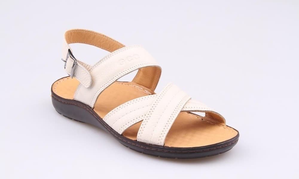 White Burnished Men's Sandals