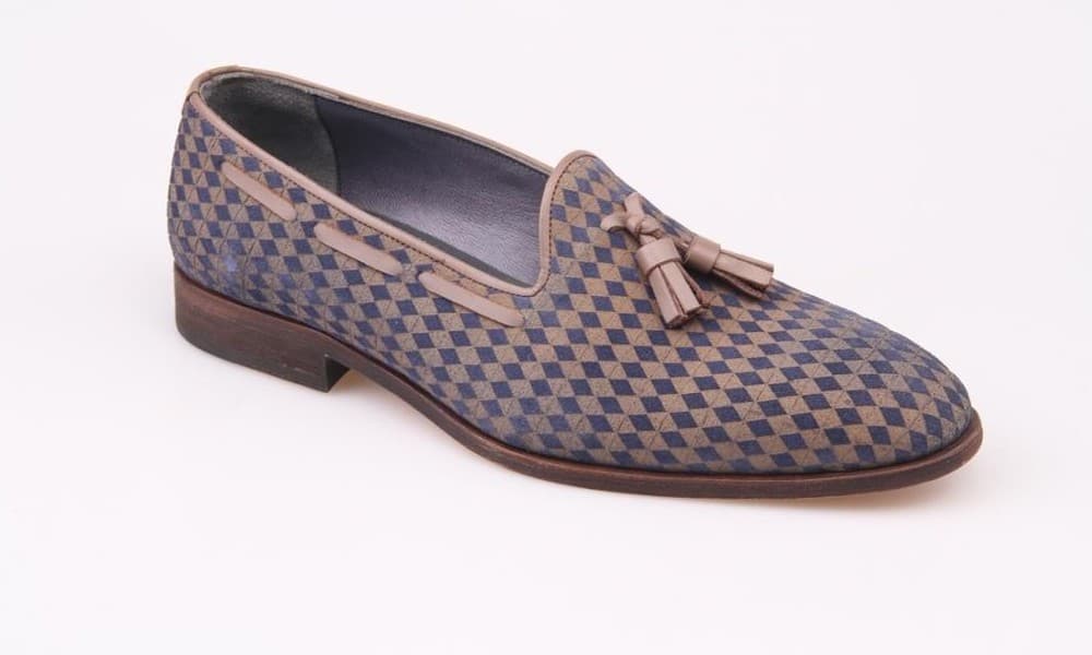 Navy Blue Suede Classic Men's Shoes