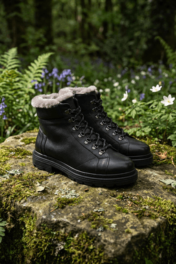 SHOEMAKER El Yapımı Siyah Kürklü Outdoor Erkek Çizme Bot | Kışlık ve Suya Dayanıklı E-220SYH