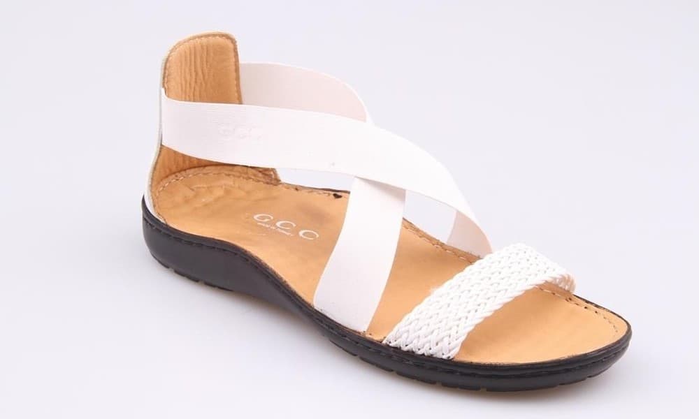 White Burnished / White Knit / White Rubber Men's Sandals