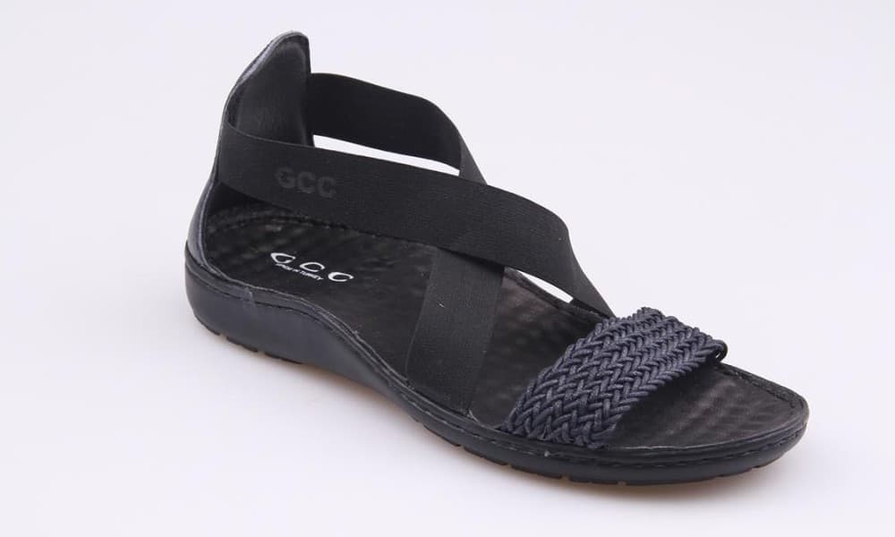 Navy Blue Burnished / Black Rubber / Navy Blue Knit Men's Sandals