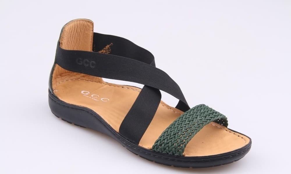 Green Burnished / Black Rubber / Green Knit Men's Sandals