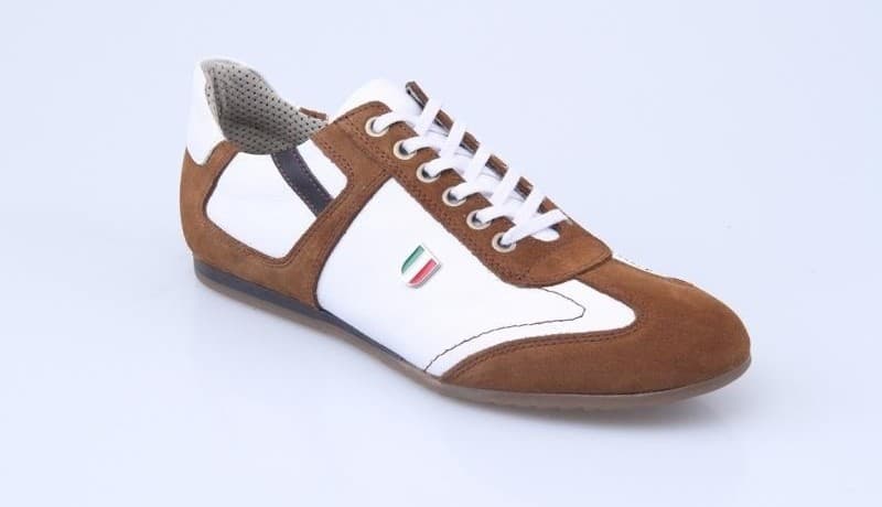 Brown Burnished / White Burnished / Tan Suede Casual Men's Shoes