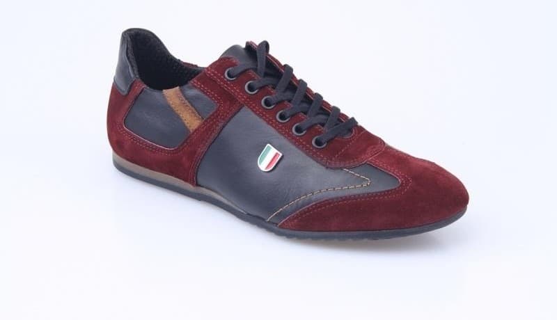 Black Burnished / Tan Suede / Burgundy Suede Casual Men's Shoes