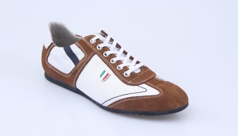 Navy Blue Burnished / Tan Suede / White Mesh Casual Men's Shoes