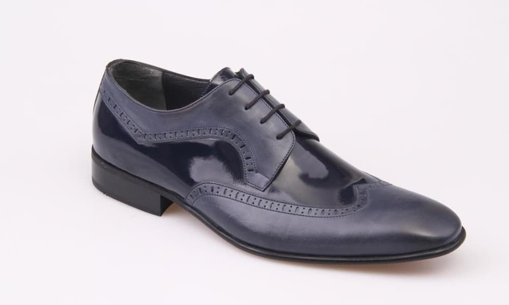 Navy Blue Burnished / Navy Blue Patent Classic Men's Shoes