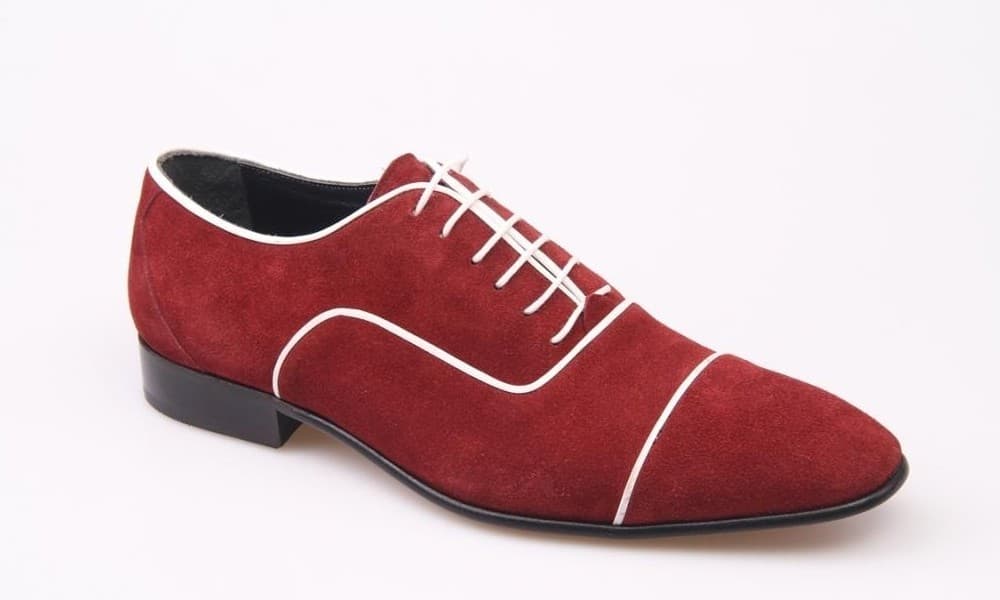 Burgundy Suede Classic Men's Shoes