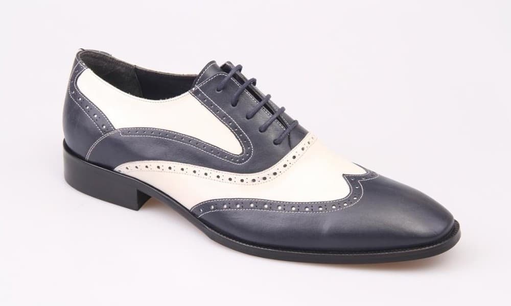White Enamel / Navy Blue Enamel Classic Men's Shoes