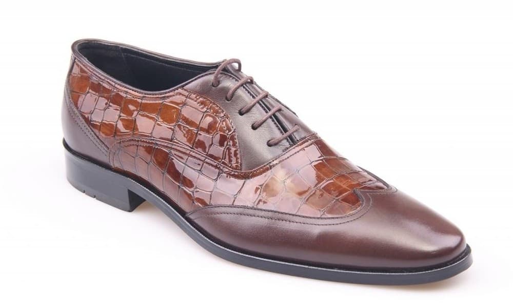 Brown Enamel / Brown Crocodile Classic Men's Shoes