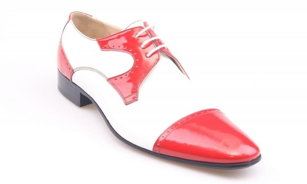 White Patent / Red Patent Classic Men's Shoes